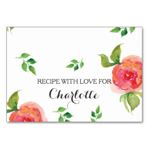 cartões de receita de chá de panela floral boho ch
