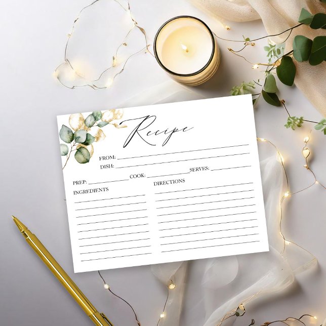 Cartões de receita de Chá de panela verde Dourado (Criador carregado)