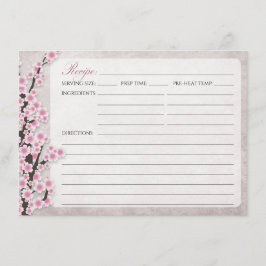Cartões de Receita de Flor de Cerejeira Rosa Rústi