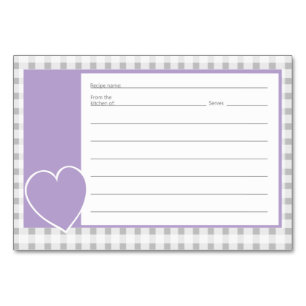 Cartões de Receita do Verificador de Cinzas Gingha