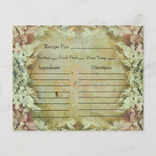Cartões de Receita Floral Vintage