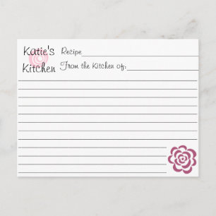 Cartões de Receita para Chá de Noiva