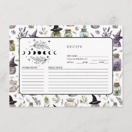 Cartões de Receita Personalizados de Lavanda e Far