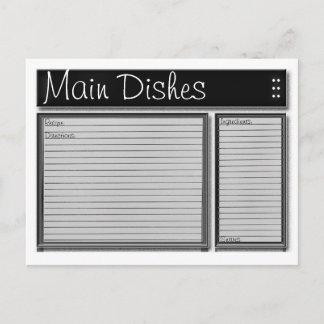 Cartões de Receita Personalizados Pretos e Brancos