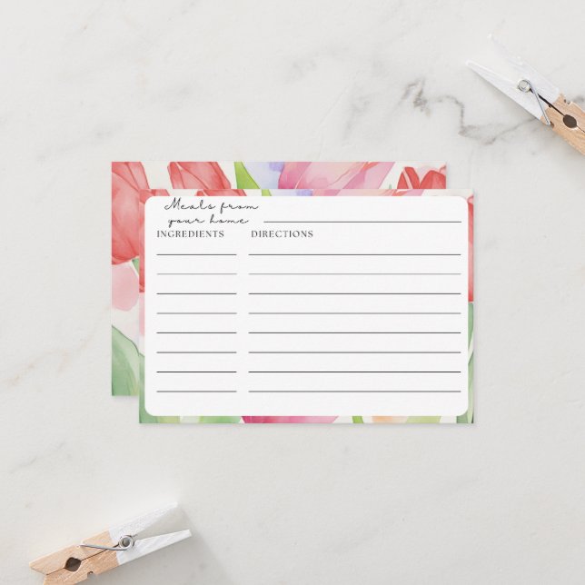 Cartões de receita Tulip (Frente/Verso In Situ)