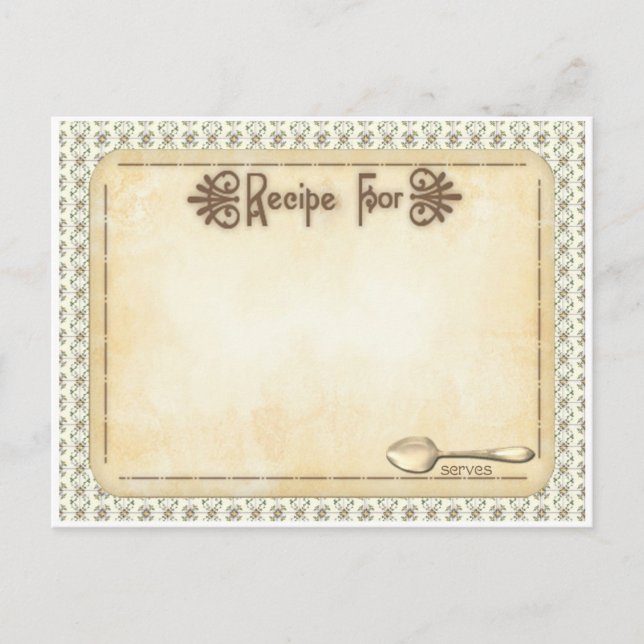 cartões de receita vovó antiga aparência (Frente)