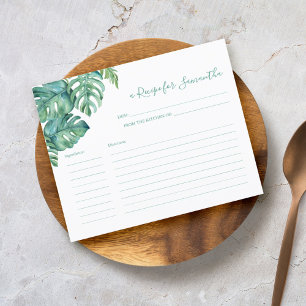 Cartões de Receitas Culinárias Folhagem Tropical
