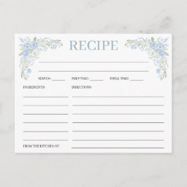 Cartões de Receitas de Chá de Noiva Hydrangea Anti