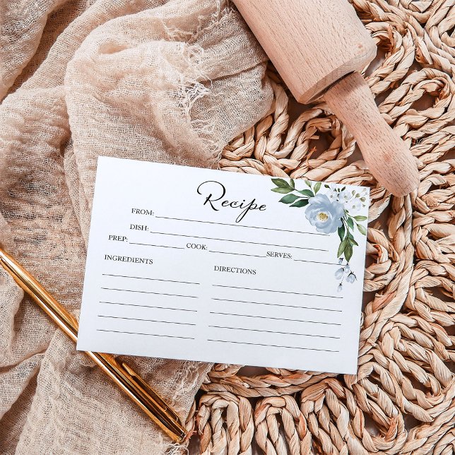 Cartões de Receitas de Chá de Noiva Verde Poeira A (Criador carregado)