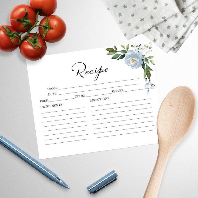 Cartões de Receitas de Chá de Noiva Verde Poeira A (Criador carregado)