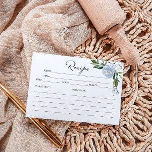 Cartões de Receitas de Chuveiro de Noiva com Verde