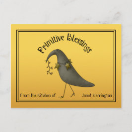 Cartões de receitas de corvos do país primitivo