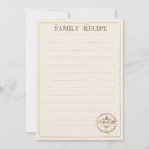 Cartões de Receitas de Família de Farmácia Antiga