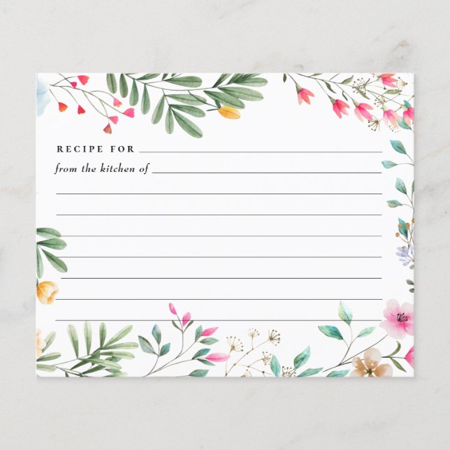 Cartões de Receitas de Flores Selvagens (Frente)