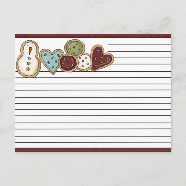 Cartões de receitas de Natal (Frente)