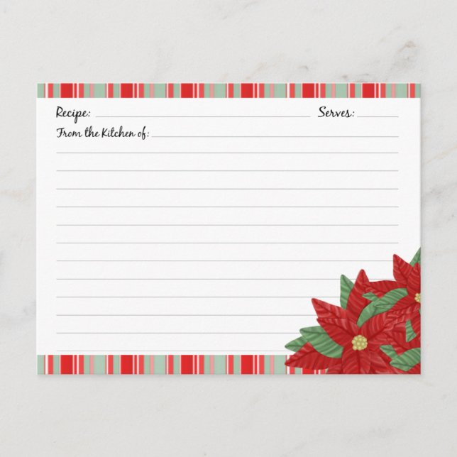Cartões de receitas de Natal (Frente)