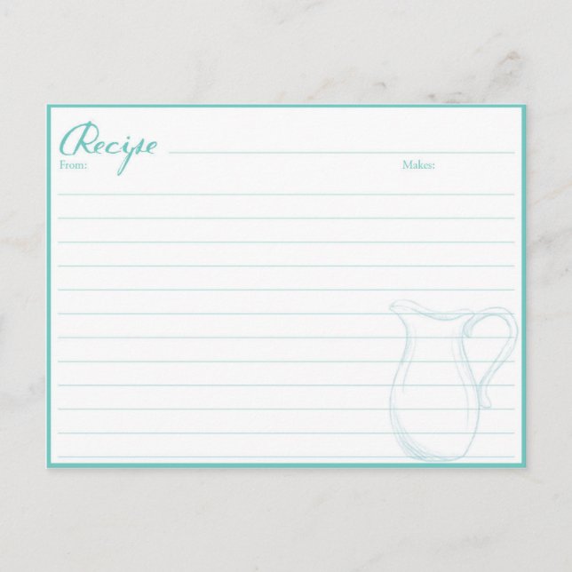 Cartões de receitas de presente para uso doméstico (Frente)
