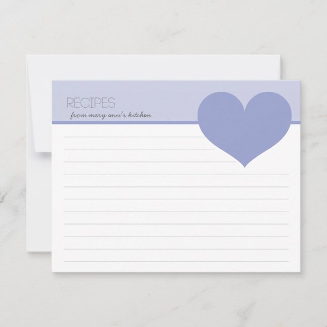 Cartões de receitas modernas personalizados do gra (Frente)