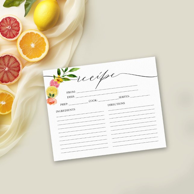 Cartões de Receitas para Chá de Noiva Main Squeeze (Criador carregado)