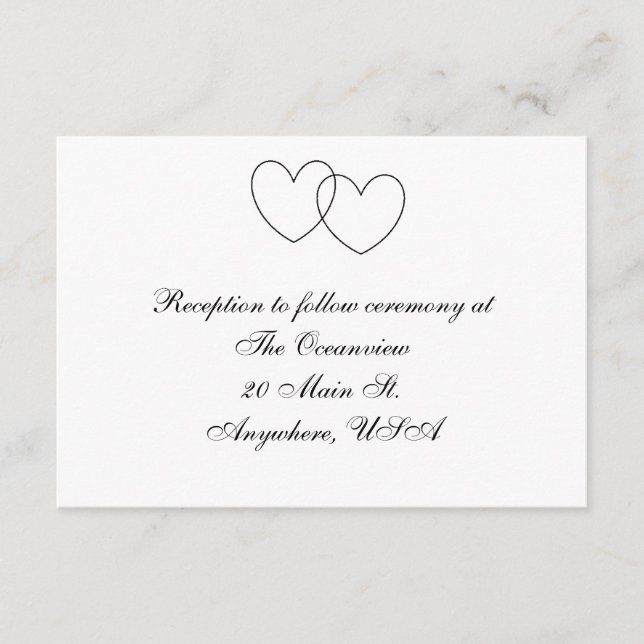 Cartões de Recepção "Corações Entrelaçados" (Frente)