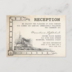 cartões de recepção de barco vintage náutico
