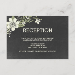 Cartões de Recepção de Casamento Chalkboard Blooms