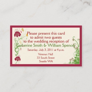 Cartões de Recepção de Casamento com Borda de Vinh