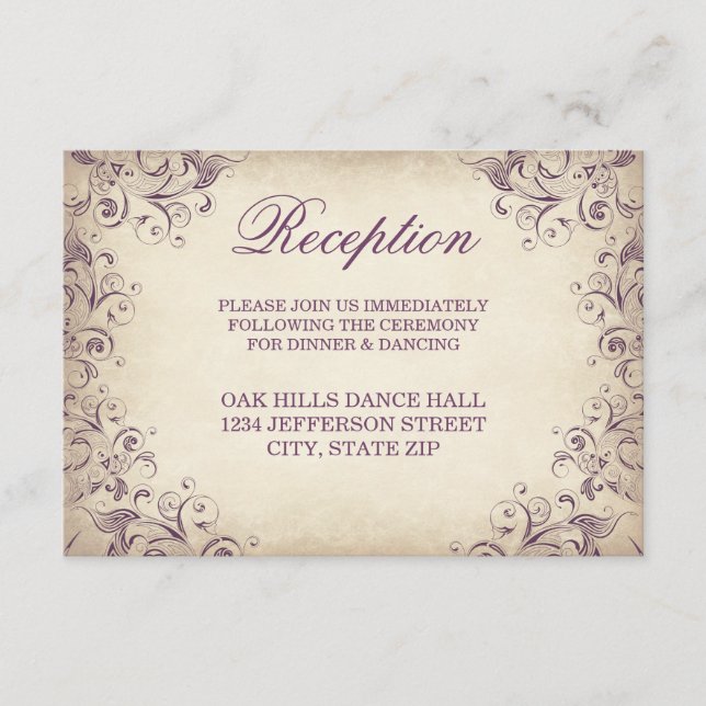 Cartões de Recepção de Casamento com Florescimento (Frente)