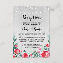 Cartões de Recepção de Casamento com Rosa Vermelha