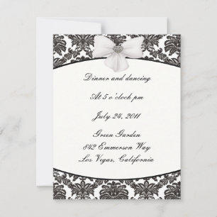 Cartões de Recepção de Casamento Damask Elegance