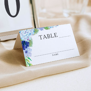 Cartões de Recepção de casamento de Hydrangea Azul