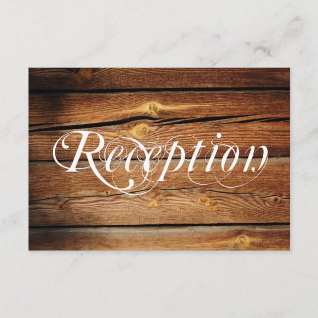 Cartões de Recepção de Casamento de Madeira de Cel (Frente)