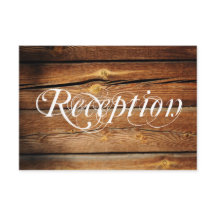 Cartões de Recepção de casamento de madeira de gal