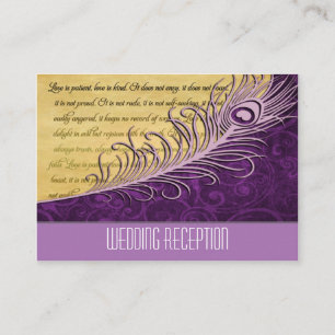 Cartões de Recepção de casamento de Peacock em Vin