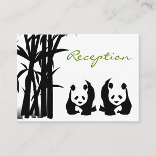 Cartões de Recepção de Casamento de Ursos Panda e 