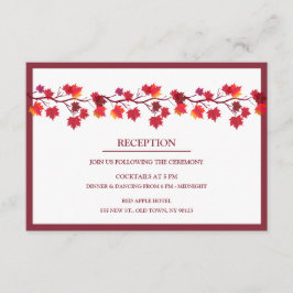 Cartões de Recepção de Casamento Folhas de Outono