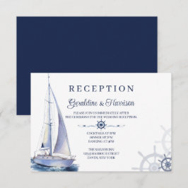 Cartões de Recepção de Casamento Náutico Elegantes