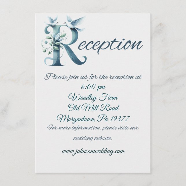 Cartões de Recepção de casamento para cadeados de  (Frente)