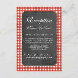 Cartões de Recepção de casamento russos - giz verm