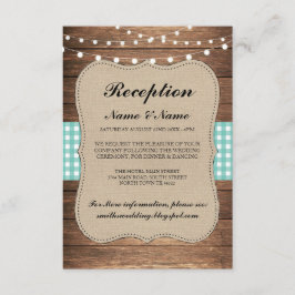 Cartões de Recepção de casamento Rústico Burlap Te
