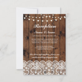 Cartões de Recepção de Casamento Rústicos com Luze