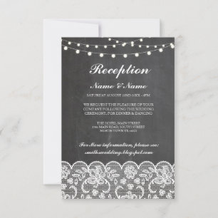 Cartões de Recepção de Casamento Rústicos com Luze