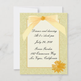 Cartões de Recepção de Flor Amarelo