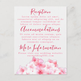 Cartões de Recepção de Hortênsia Rosa Aquarela