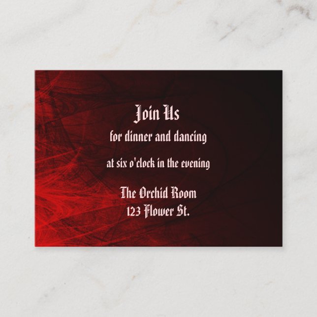 Cartões de recepção de Rosa gótica (Frente)