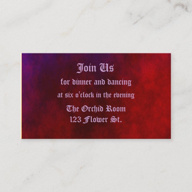 Cartões de recepção gótica (Frente)