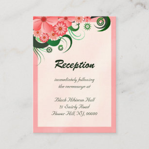 Cartões de receptáculo de recepção de cor rosa-pla