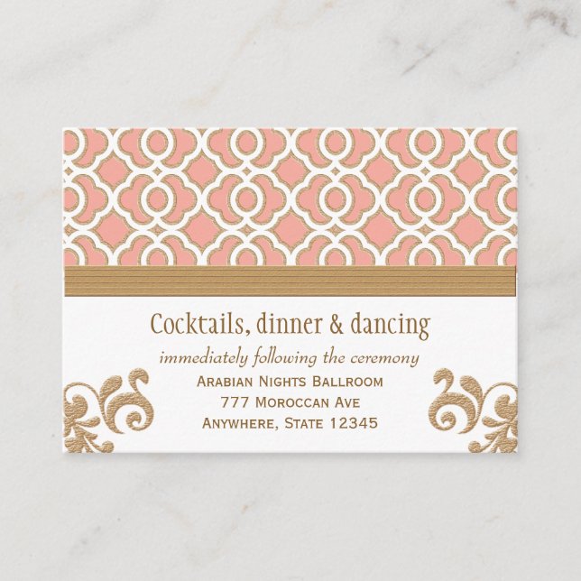 Cartões de receptáculo marroquinos Dourados Corais (Frente)