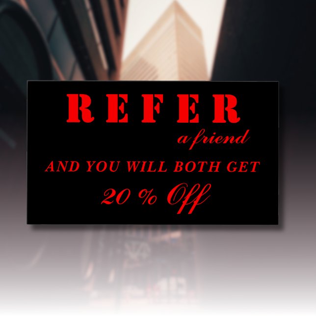 Cartões de Referência Negra Neon Red Moderno (Criador carregado)