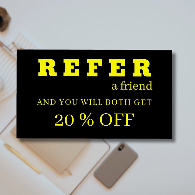 Cartões de Referência Pretos Amarelos Modernos Neo (Criador carregado)